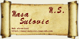Maša Šulović vizit kartica